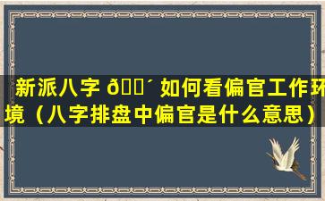 新派八字 🌴 如何看偏官工作环境（八字排盘中偏官是什么意思）